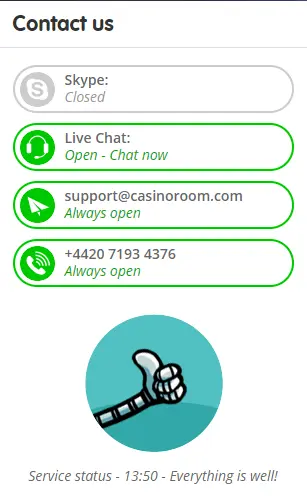 Casino Room - Contact Us